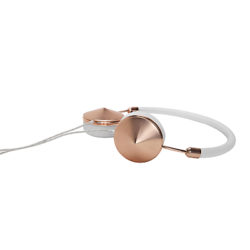 Frends The Layla On-Ear Leather Headphones with 3 Button Mic/ Remote & Zip Up Carry Case Rose Gold